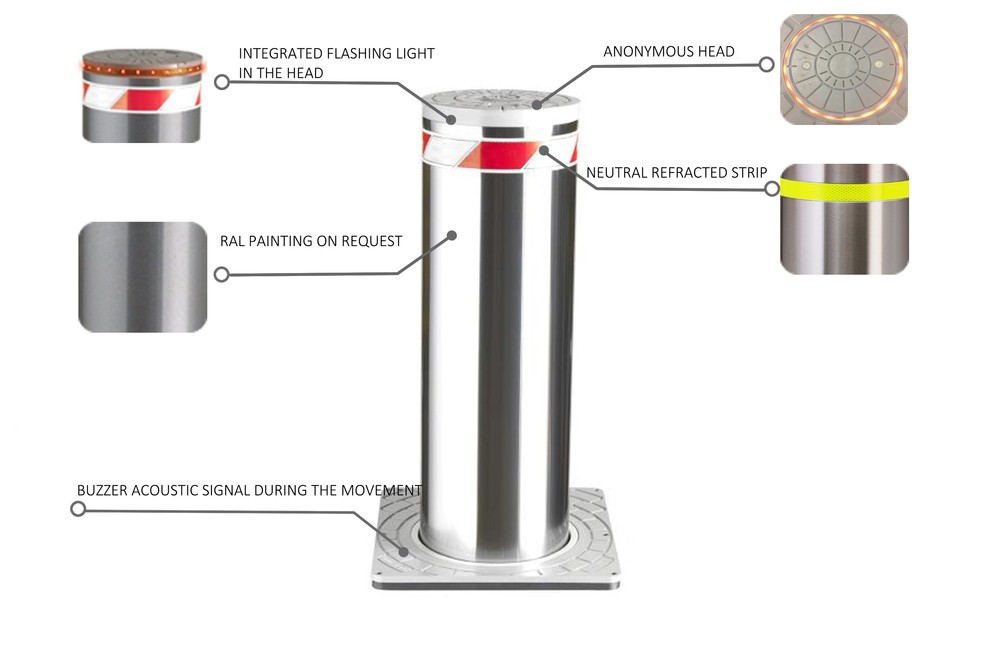 borne automatique hydraulique en acier inoxydable